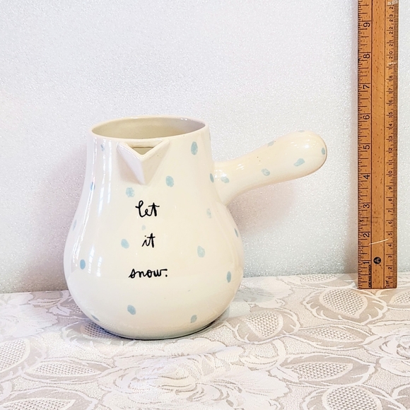 Vintage Rae Dunn, collectable coco/Hot Chocolate Pot. Snow man/ let it snow. - Picture 10 of 13